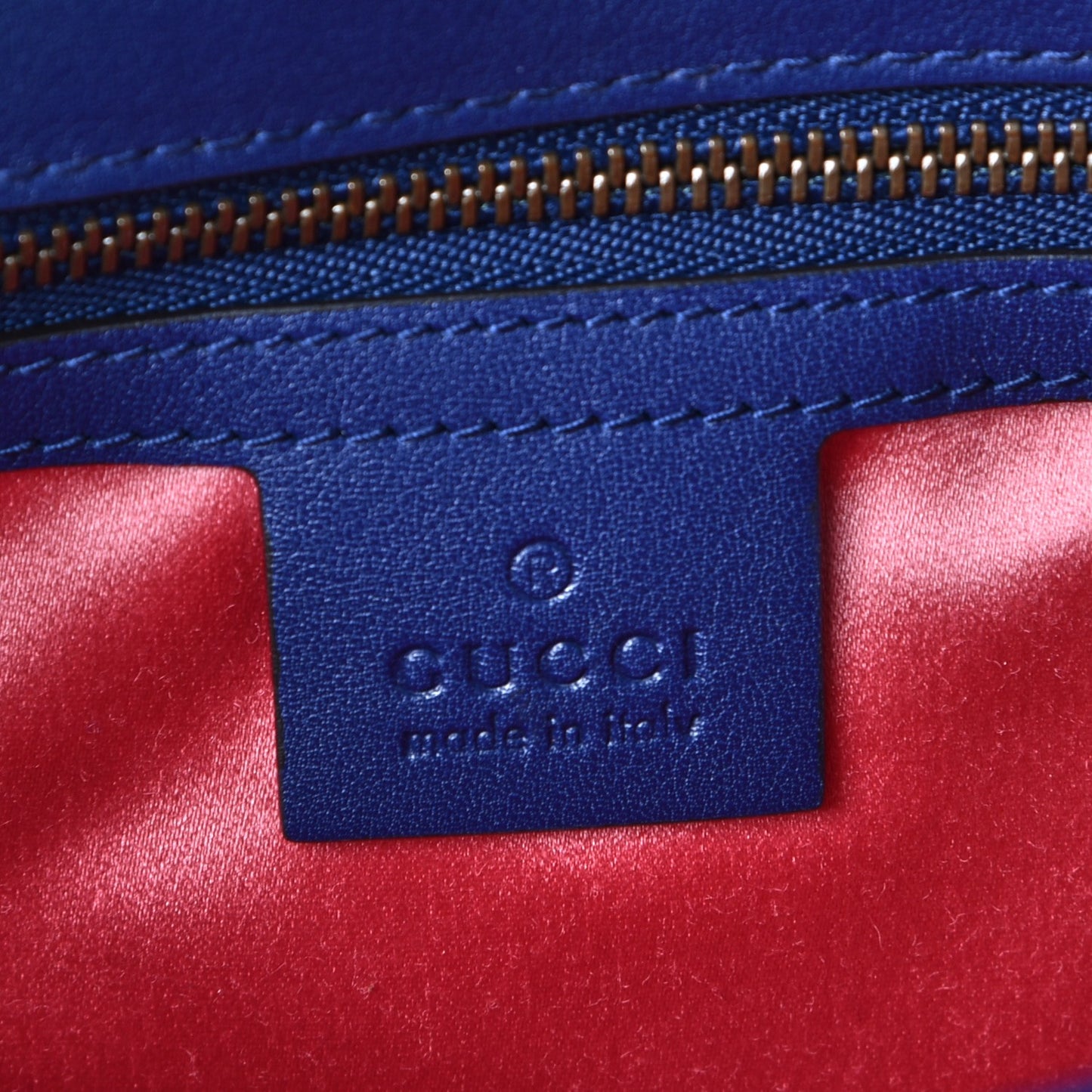 Velvet Matelasse Small GG Marmont Shoulder Bag Cobalt Blue