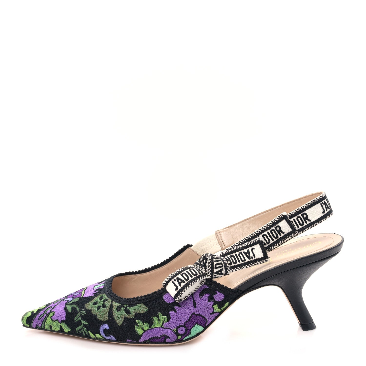 Christian Dior Canvas Embroidered Indian J'Adior Slingback 65mm Pumps 40.5 Multicolor 1 of 8