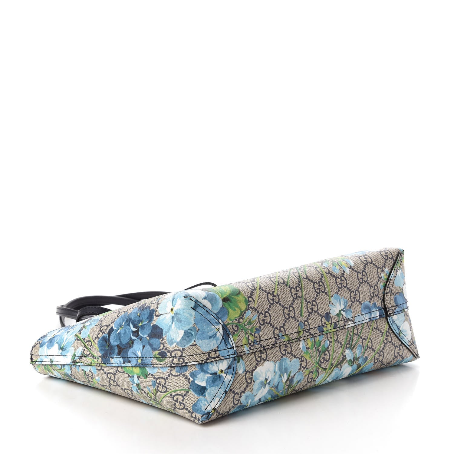 Gucci GG Supreme Monogram Blooms Small Reversible Tote Beige Blue Navy 4 of 16