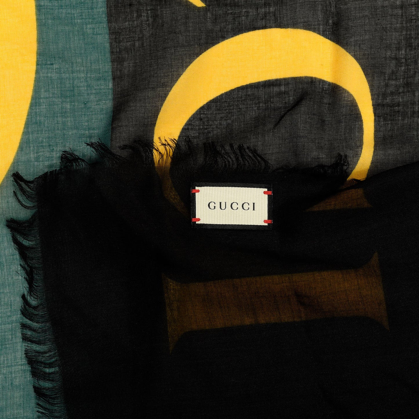 Modal Silk Coco Capitan Logo Square Scarf Black