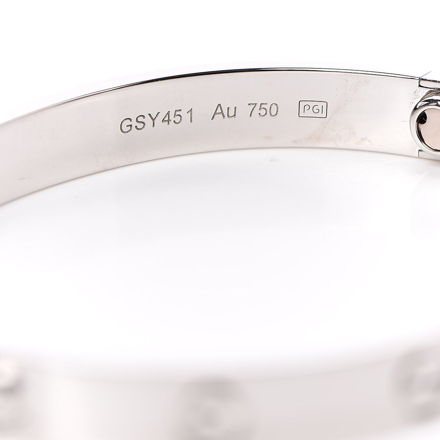 18K White Gold LOVE Bracelet 16