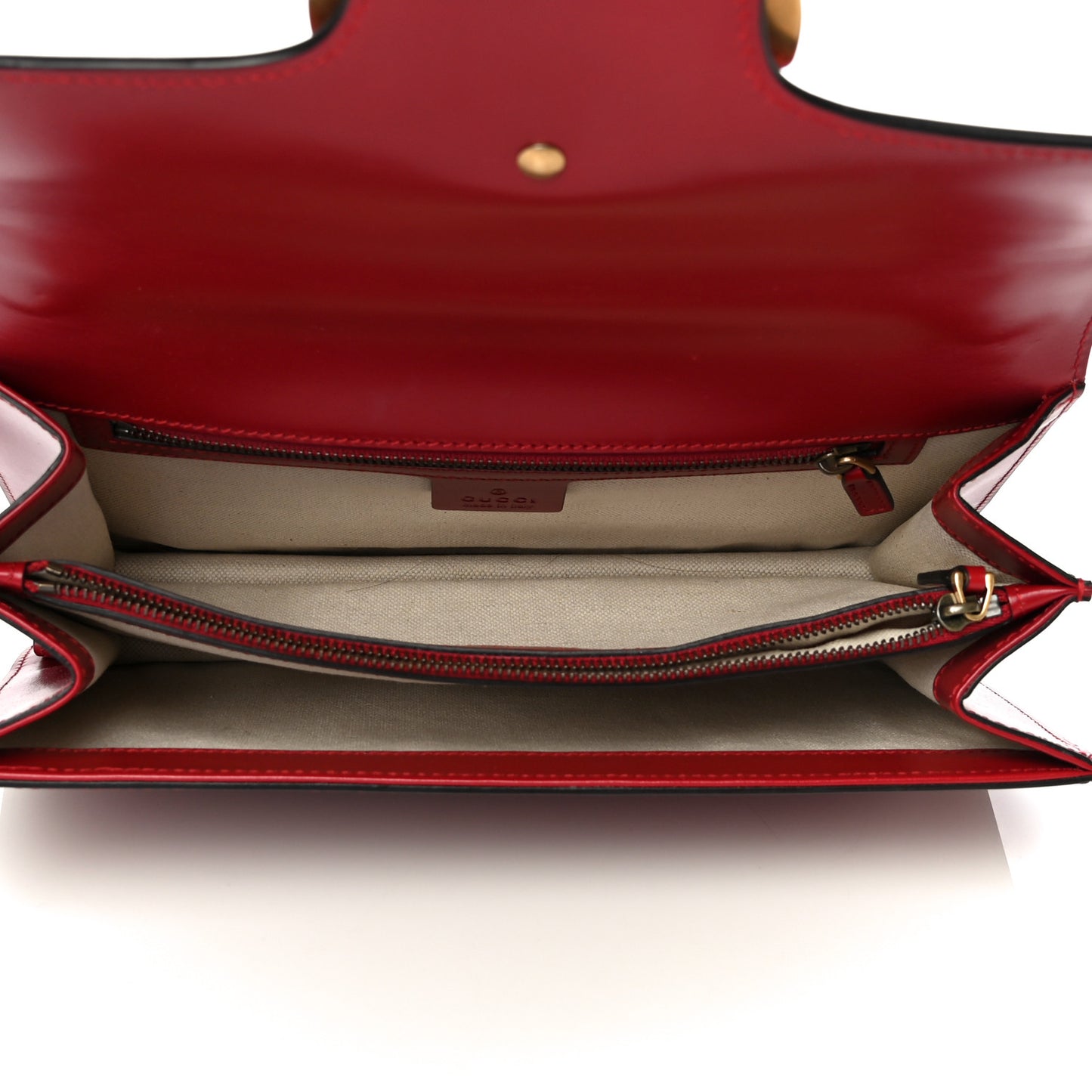 Knight Calfskin Medium GG Marmont Chain Handle Bag Hibiscus Red