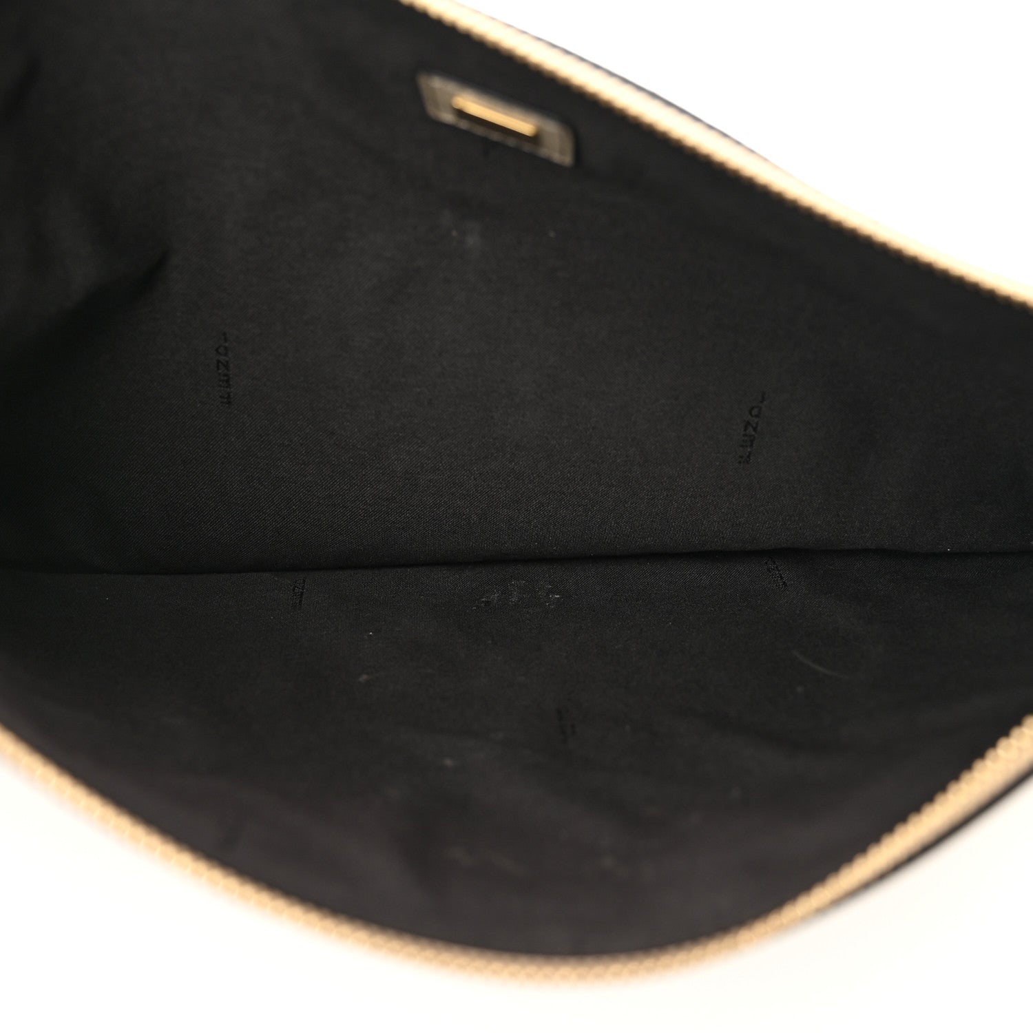 Fendi Suede Vitello Grace Micro FF Large Flat Pouch Nude Spring Maya 5 of 7