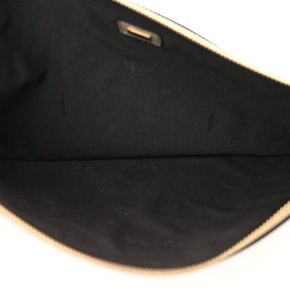 Fendi Suede Vitello Grace Micro FF Large Flat Pouch Nude Spring Maya 5 of 7