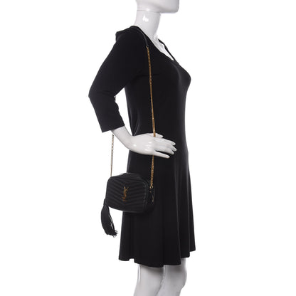 Saint Laurent Grain De Poudre Matelasse Monogram Mini Lou Camera Bag Black 2 of 10