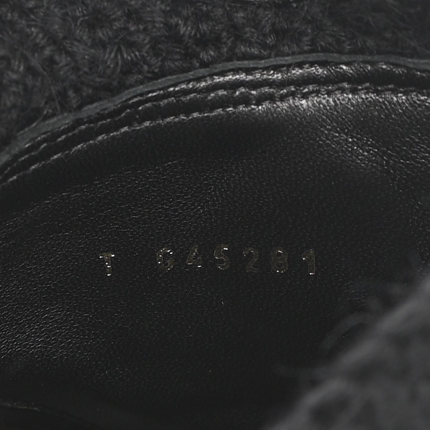 Calfskin Knit CC Short Boots 36 Black