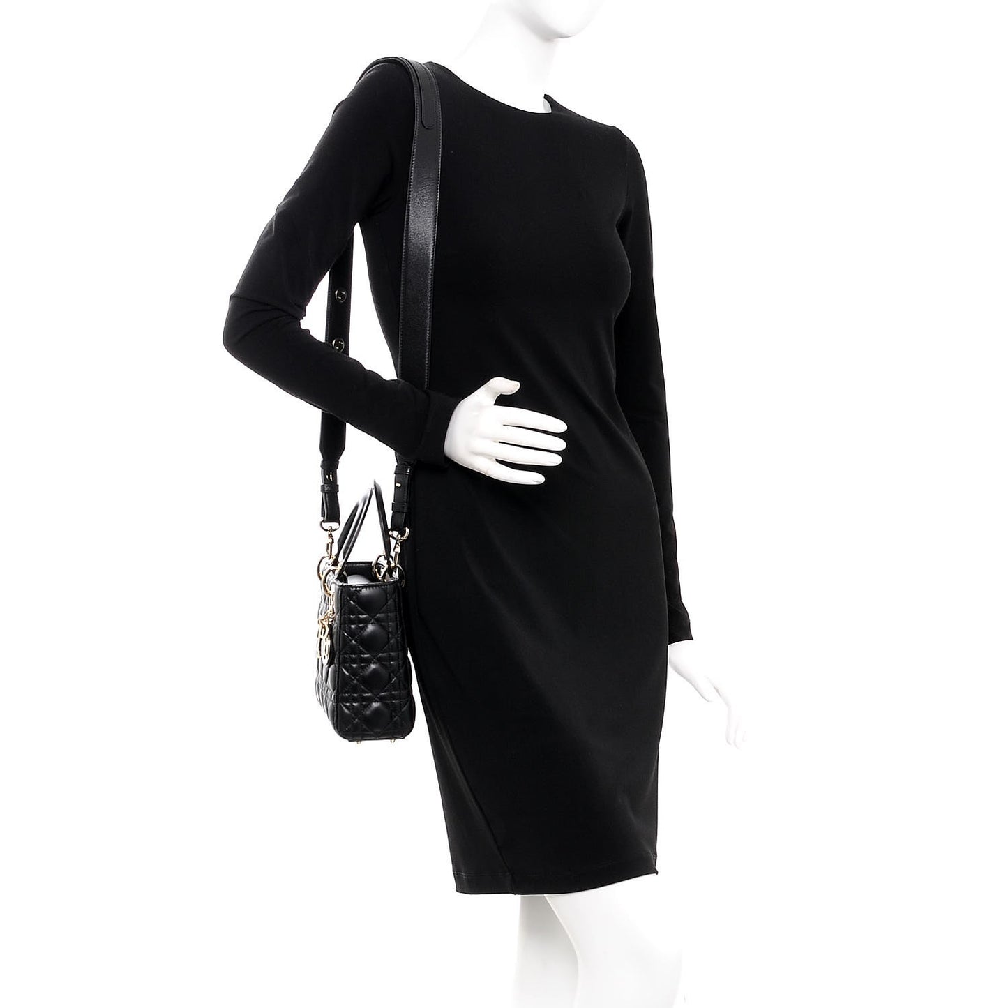 Lambskin Cannage Small Lucky Badges My Lady Dior Black