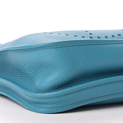 Hermes Taurillon Clemence Evelyne III GM Turquoise 9 of 10