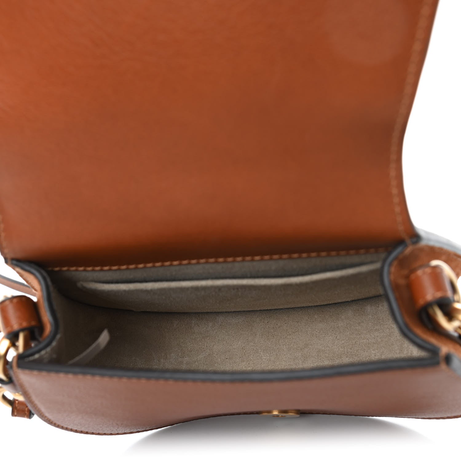 Chloe Calfskin Suede Small Nile Bracelet Bag Caramel 4 of 4