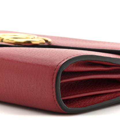 Gucci Calfskin Matelasse GG Marmont Chain Wallet Vulcanic Red 11 of 19