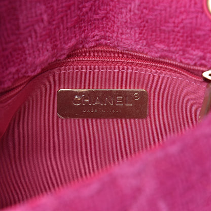 Chanel Wool Tweed Giant Logo Flap Bag Pink 6 of 10