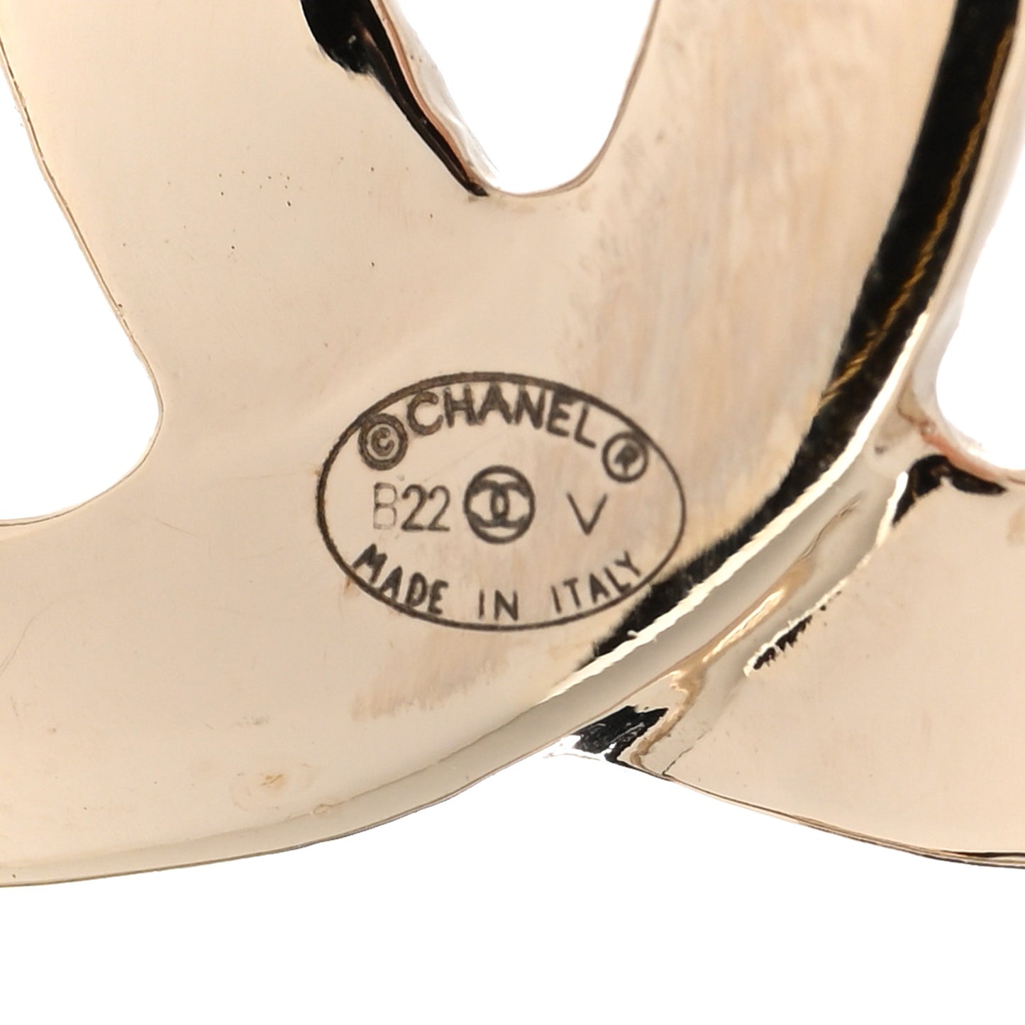 Metal CC Heart Coco In Love Hoop Earrings Gold