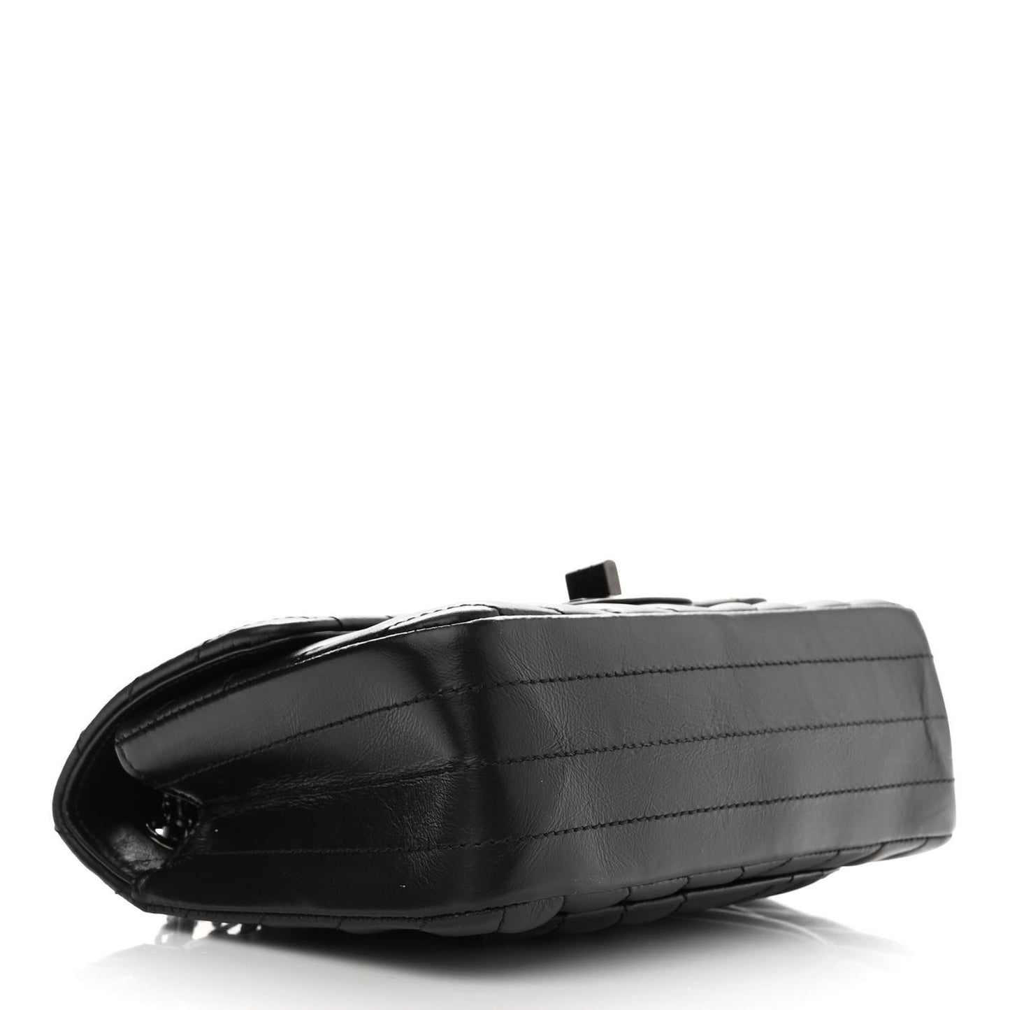 Aged Calfskin Chevron Quilted 2.55 Reissue Mini Flap So Black