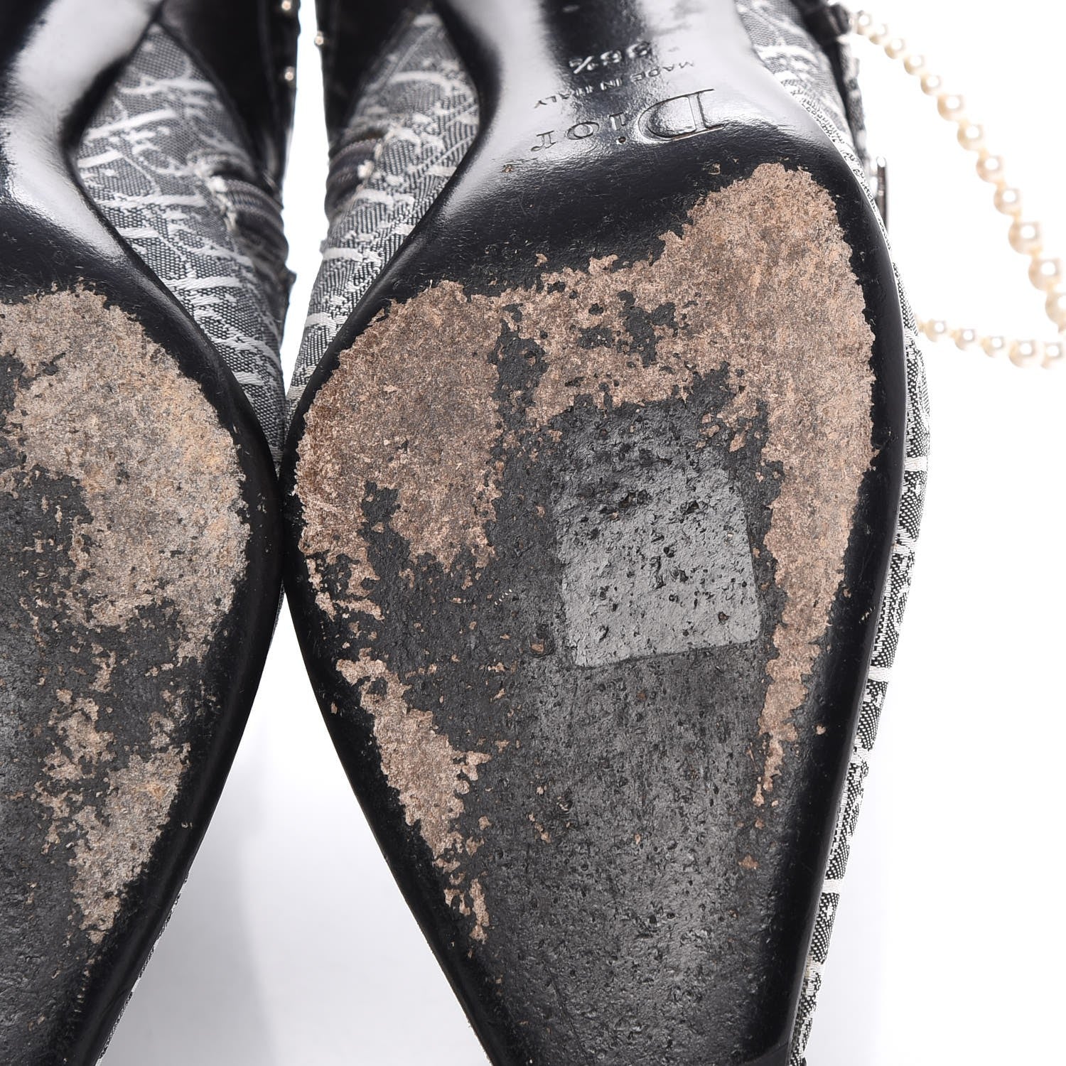 Christian Dior Monogram Trick Pearl Ankle Boots 36.5 Gris Moyen 9 of 14