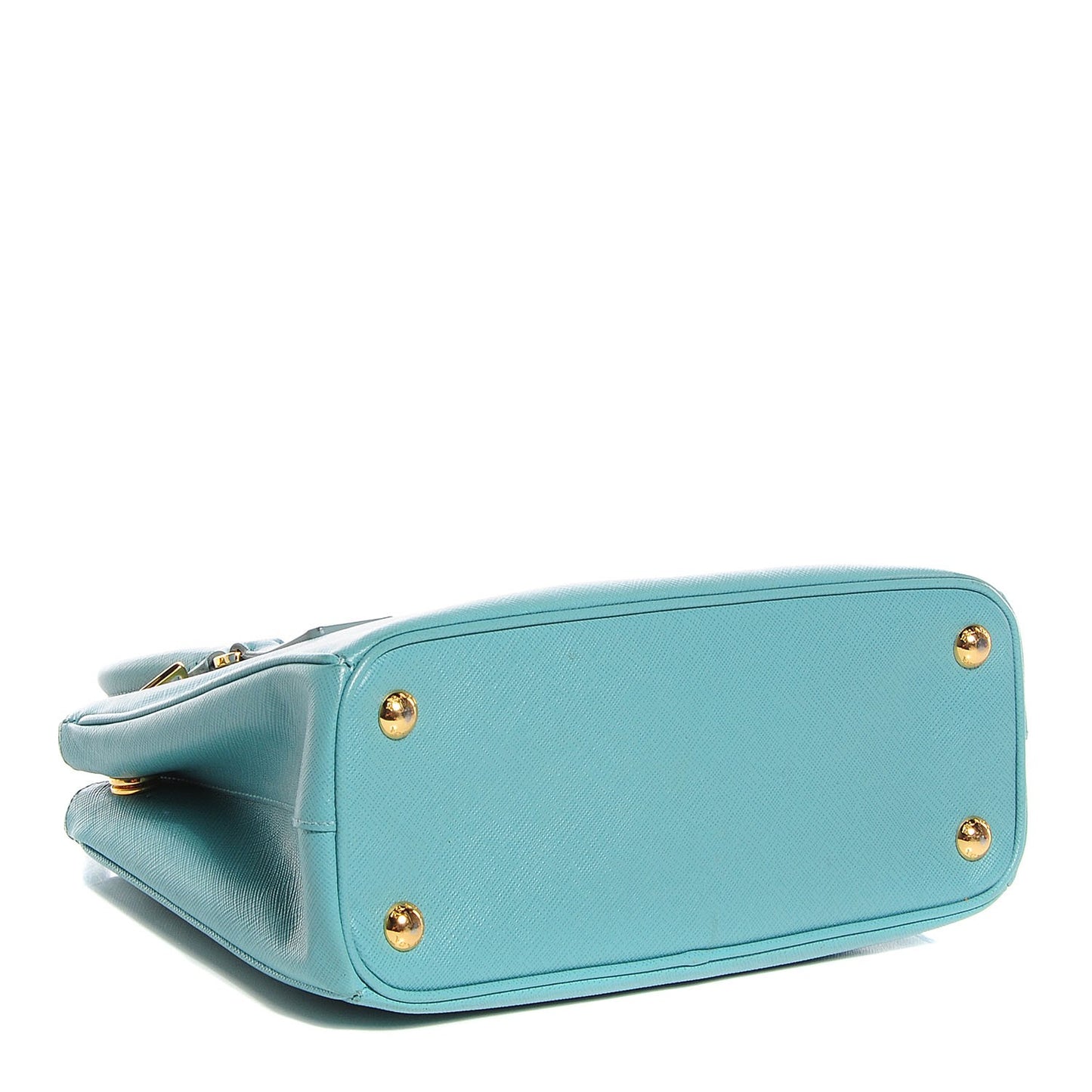 Saffiano Lux Small Double Zip Tote Turchese