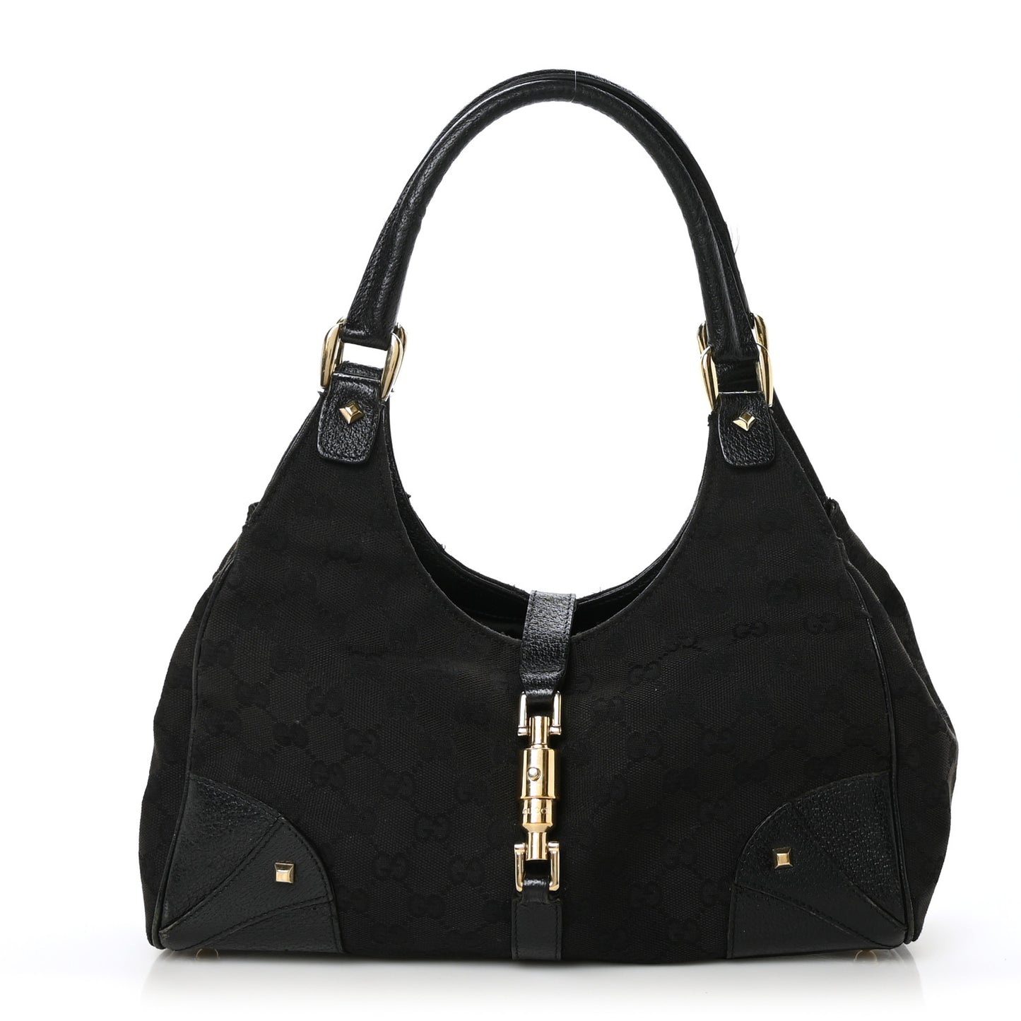 Monogram Calfskin Large Bardot Tote Black