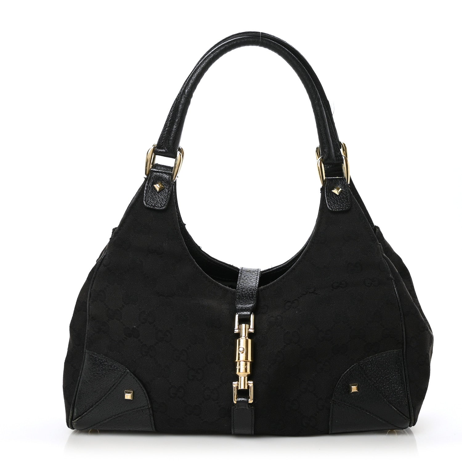 Gucci Monogram Calfskin Large Bardot Tote Black 1 of 11