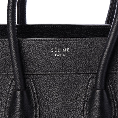 Celine Drummed Calfskin Micro Luggage Black 8 of 15