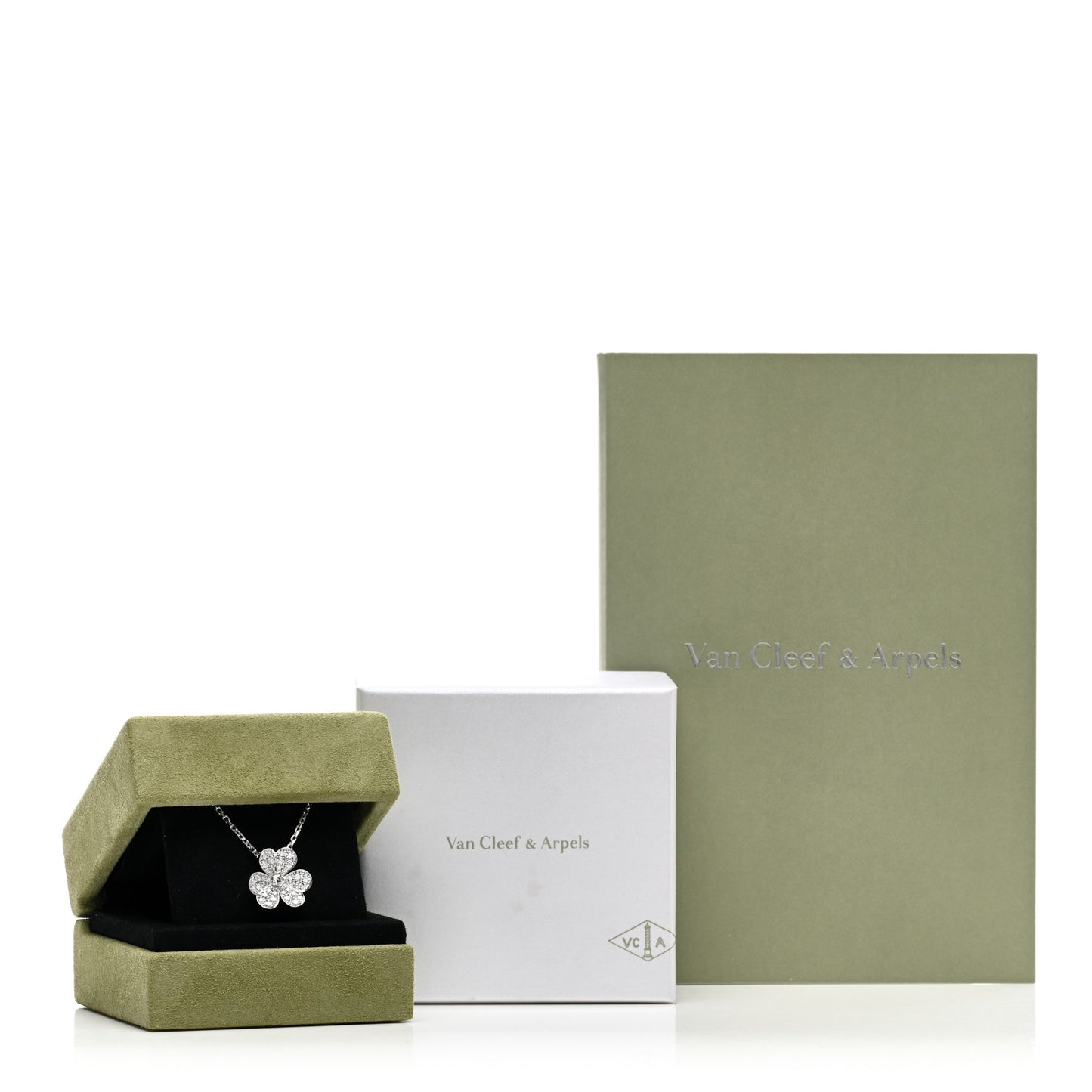 18K White Gold Diamond Small Frivole Pendant Necklace