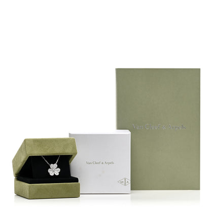 Van Cleef & Arpels 18K White Gold Diamond Small Frivole Pendant Necklace 5 of 5