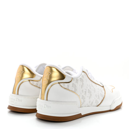 Christian Dior Calfskin Oblique Laser Perforated Dior One Low Sneakers 39.5 Off White Gold 4 of 15