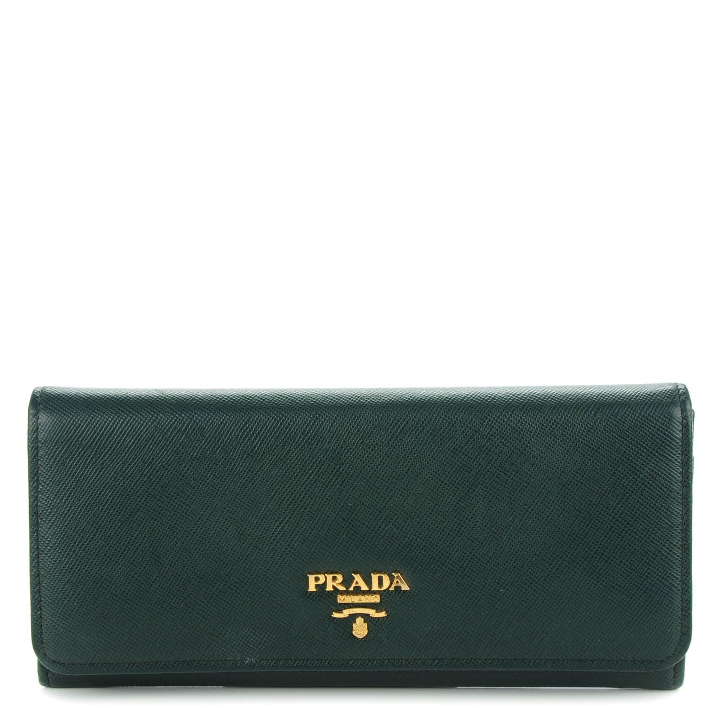 Saffiano Metal Continental Flap Wallet Smeraldo