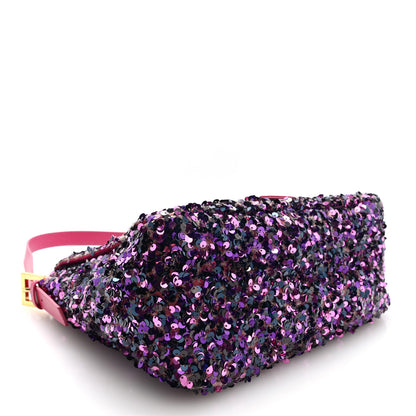 Fendi Sequin Nappa Mama Baguette Pink Multicolor 4 of 9