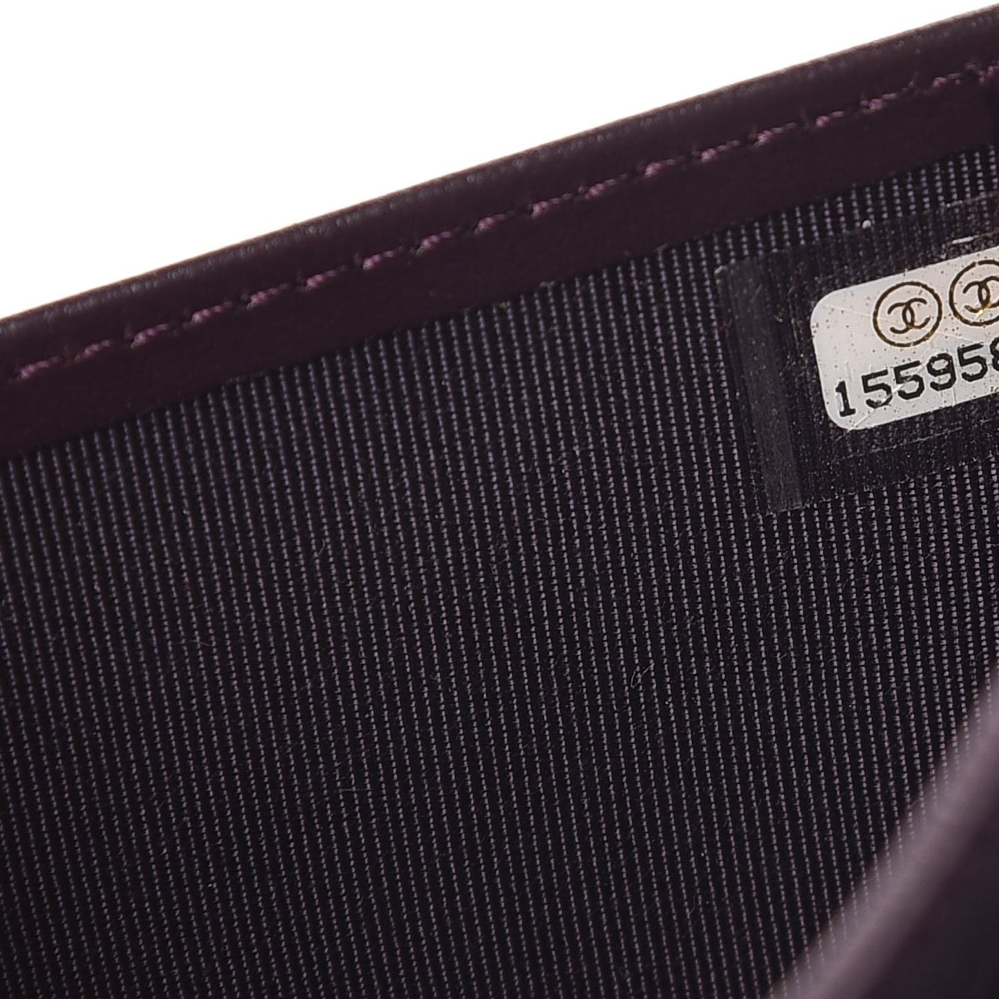 Lambskin Quilted Long Flap Wallet Prune