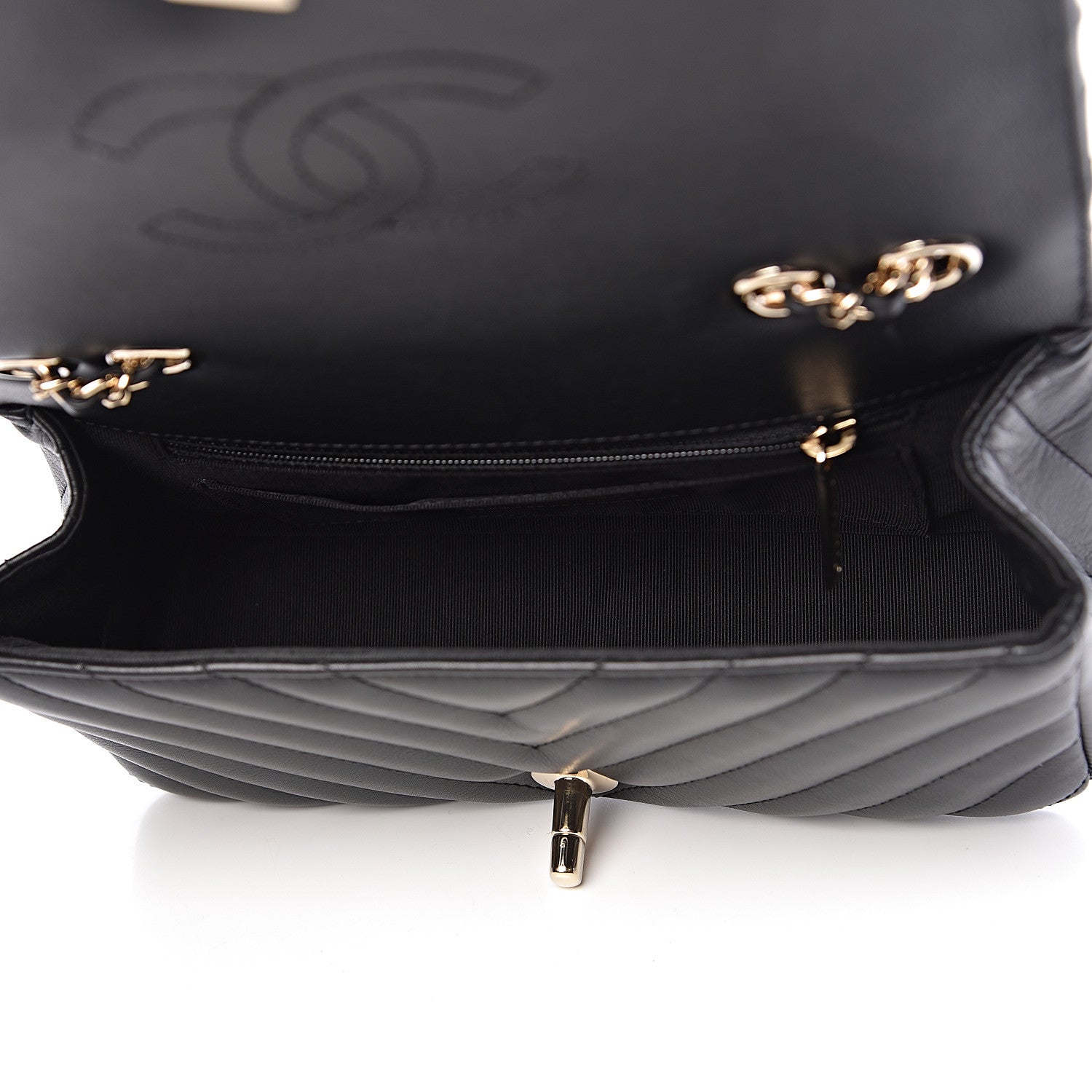 Chanel Calfskin Chevron Quilted Mini Statement Flap Black 7 of 10