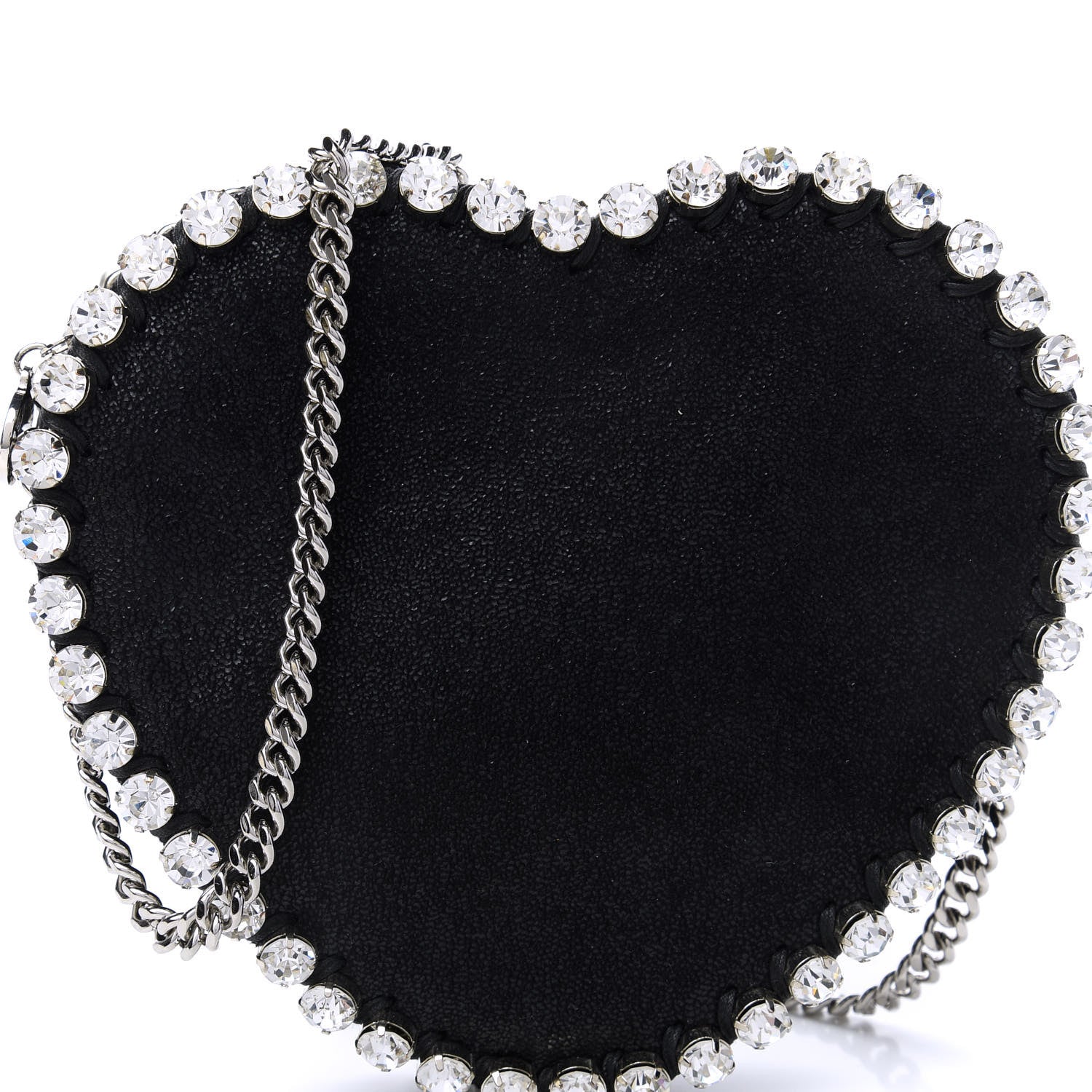 Stella McCartney Shaggy Deer Crystal Falabella Heart Crossbody Bag Black 9 of 9