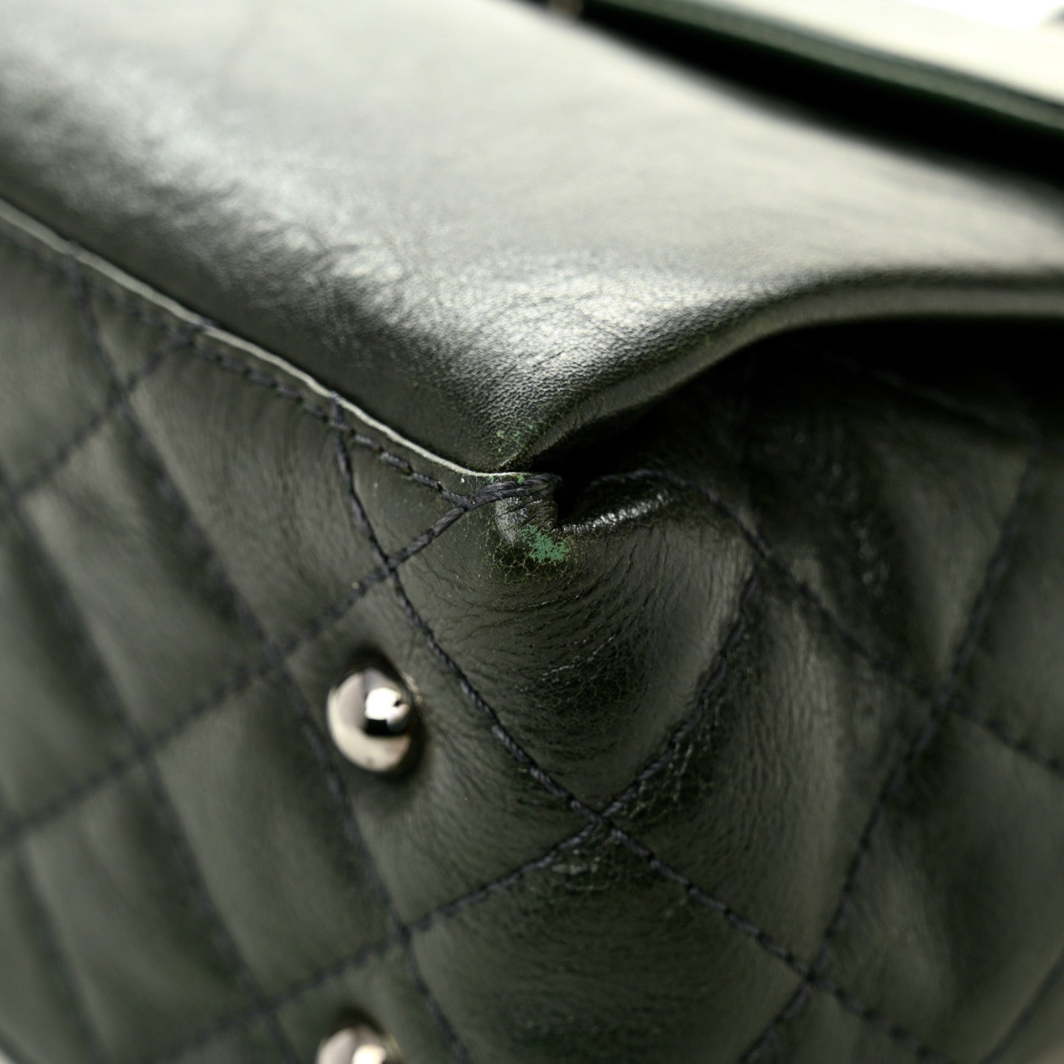 Chanel Calfskin Flap Bag Dark Green 11 of 11