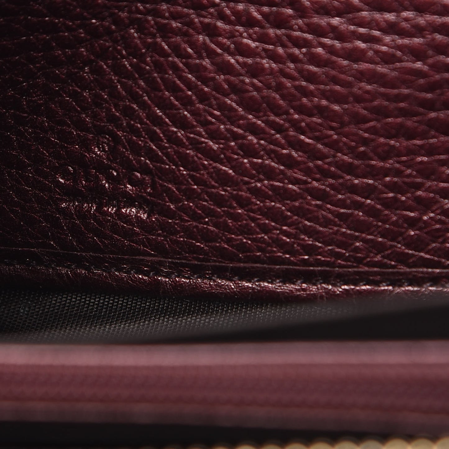 Metallic Cellarius Calfskin Soho Zip Around Wallet Classic Burgundy