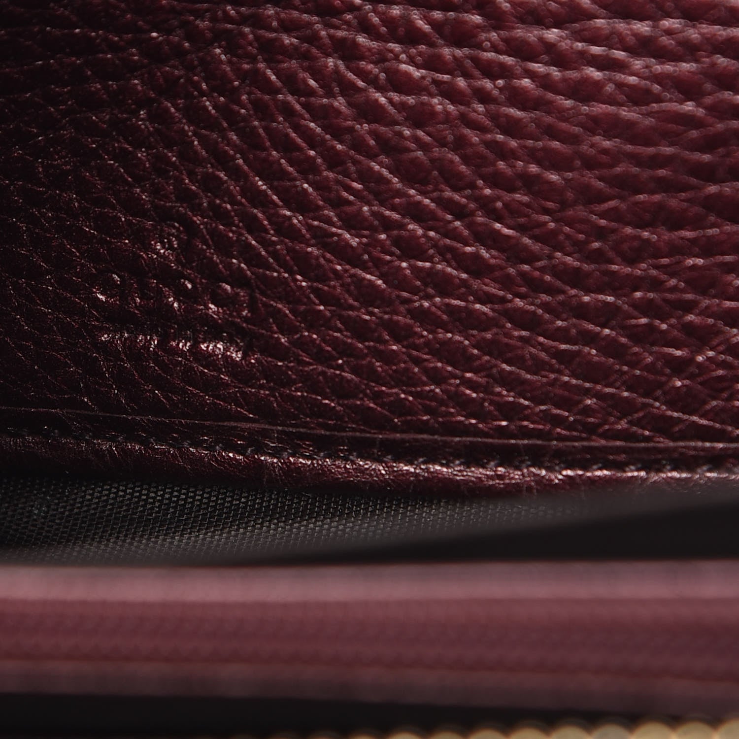 Gucci Metallic Cellarius Calfskin Soho Zip Around Wallet Classic Burgundy 6 of 8