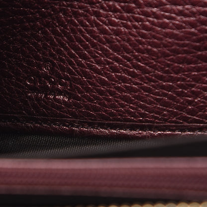 Gucci Metallic Cellarius Calfskin Soho Zip Around Wallet Classic Burgundy 6 of 8