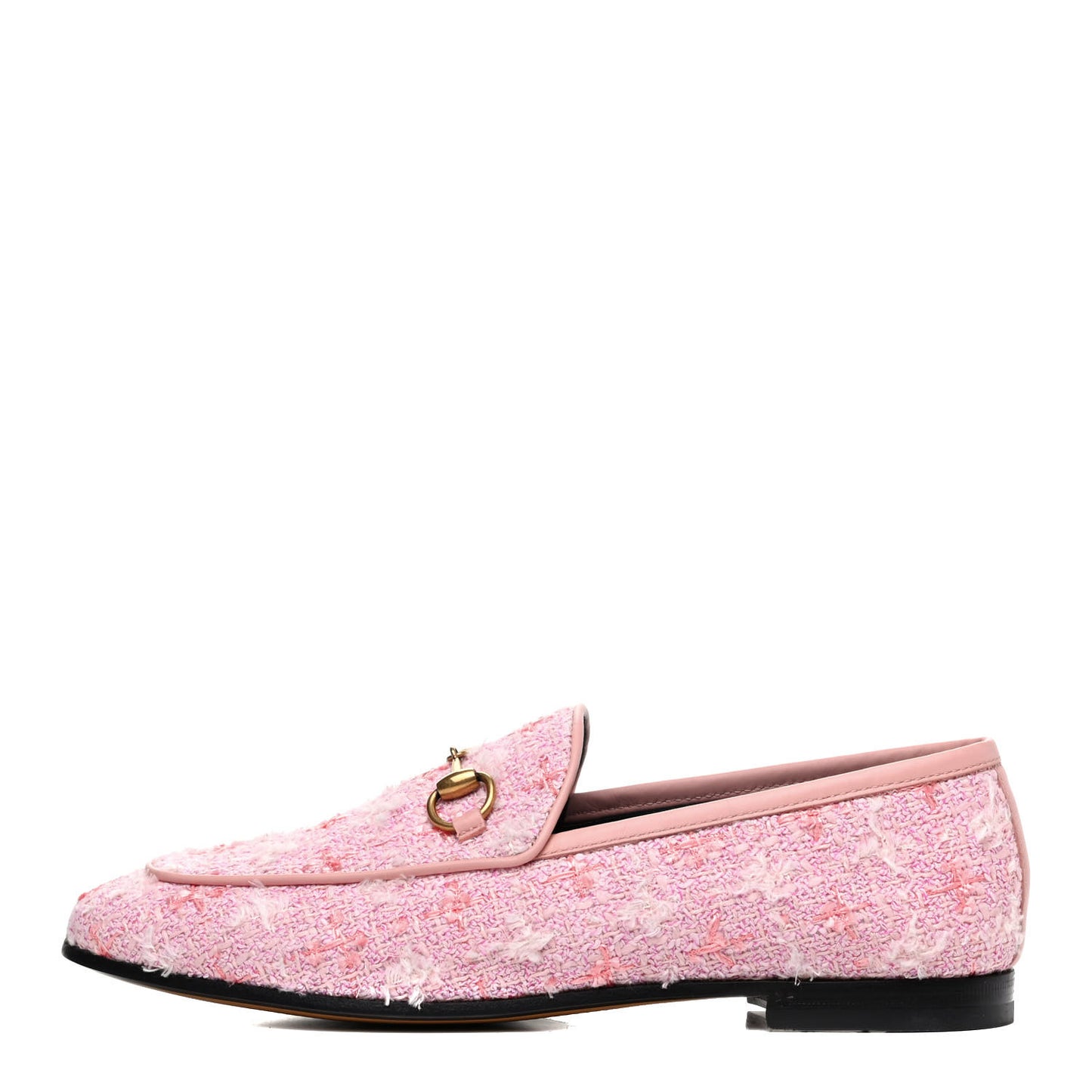 Wool Tweed Horsebit Womens Jordaan Loafers 36 Pink White Perfect Pink