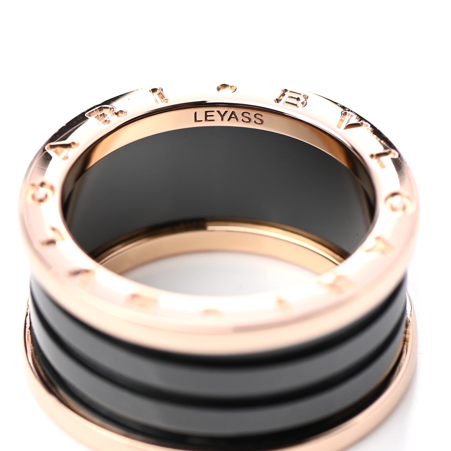 Bulgari 18K Rose Gold Black Ceramic B.Zero1 Four-Band Ring 59 8.75 6 of 8