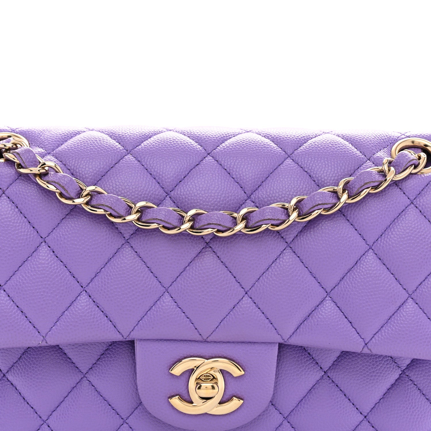 Chanel Caviar Quilted Small Double Flap Purple 8 of 12