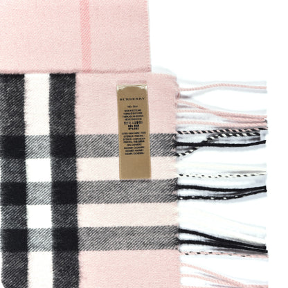 Burberry Cashmere Giant Heritage Check Fringe Scarf Ash Rose 4 of 4