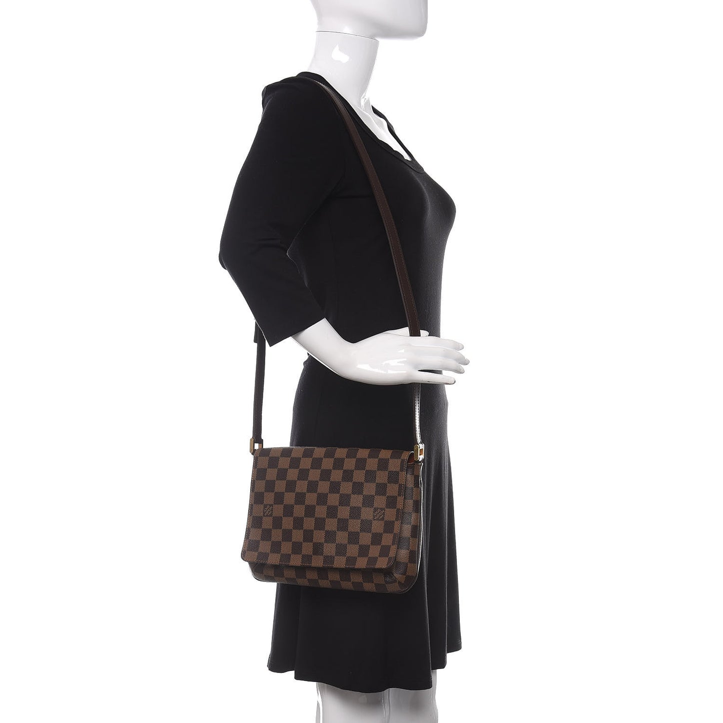 Damier Ebene Musette Tango Long Strap