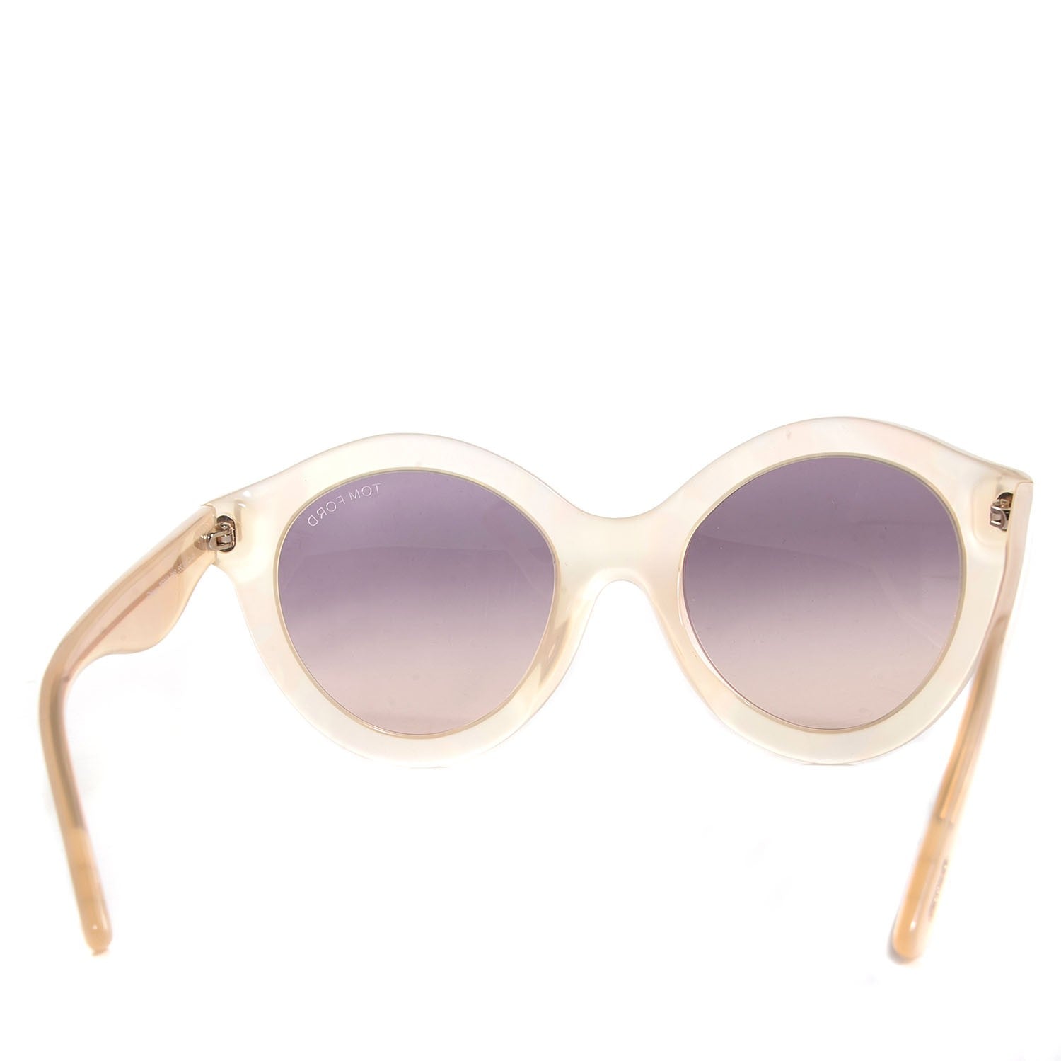 Tom Ford Chiara Round Sunglasses TF359 Pearl Opal Yellow 2 of 6