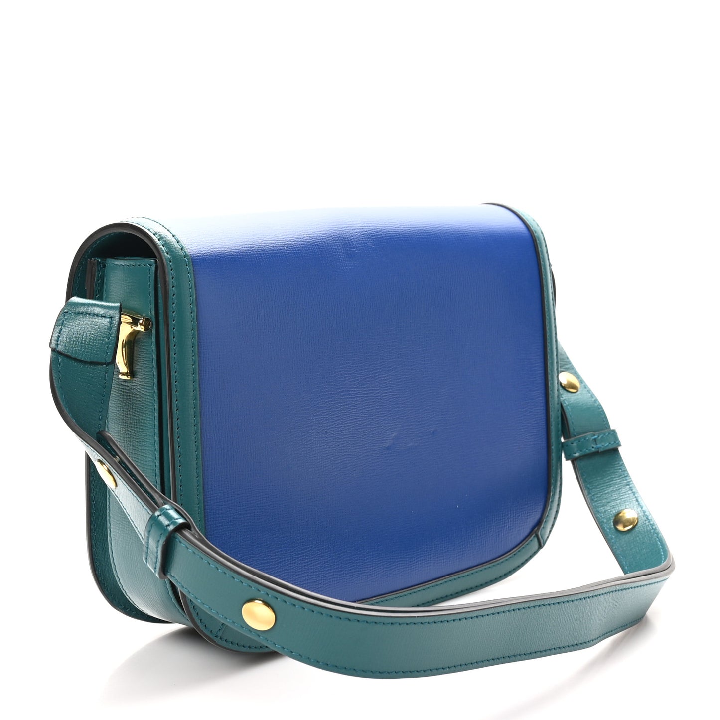 Azalea Calfskin Horsebit 1955 Shoulder Bag Imperial Blue Pavone