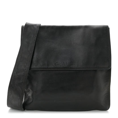 Chanel Lambskin Logo Messenger Dark Brown 1 of 11
