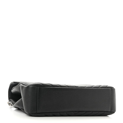 Saint Laurent Sheepskin Matelasse Chevron Monogram Large College Satchel Black 4 of 10