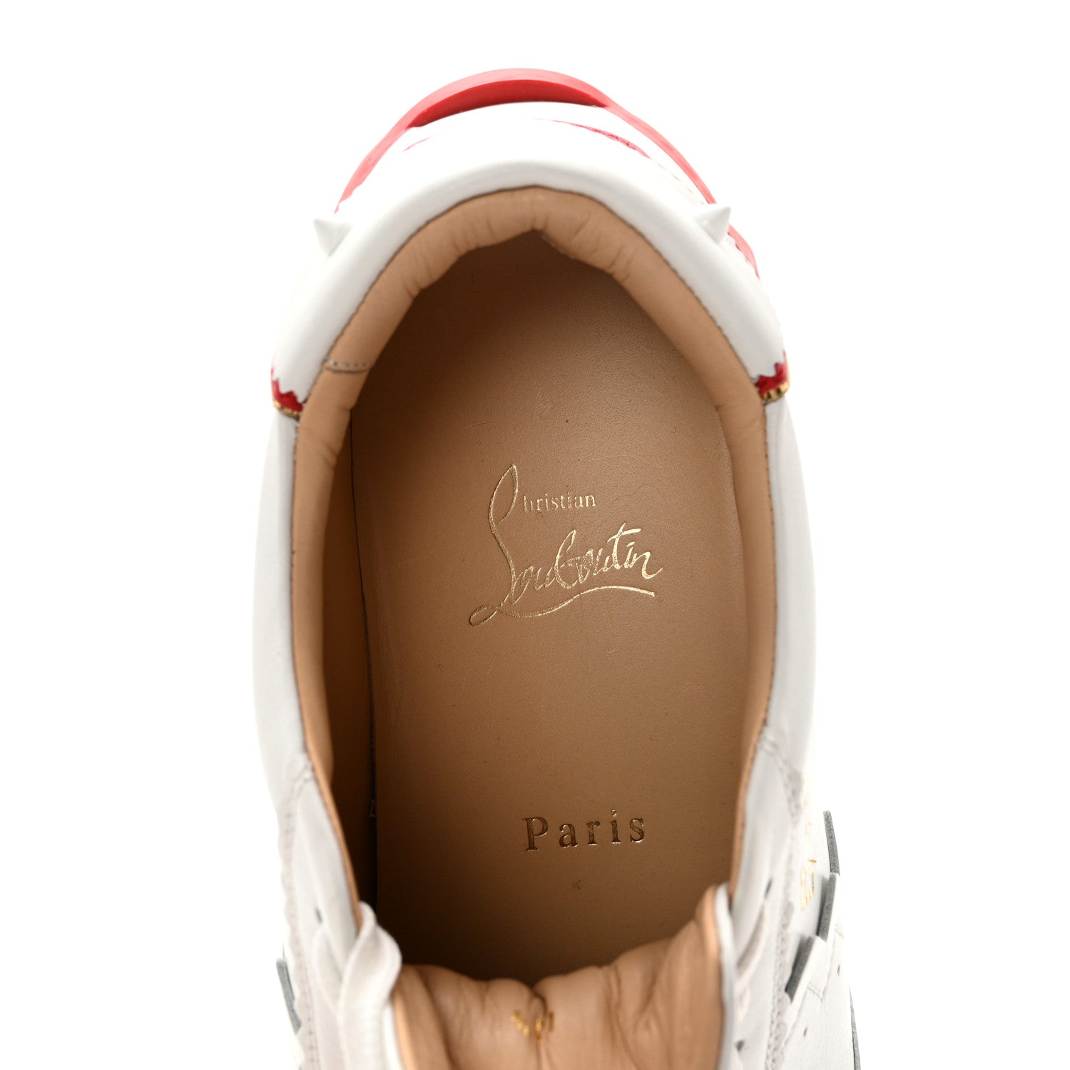 Christian Louboutin Calfskin Neoprene Womens Loubishark Sneakers 40.5 White 7 of 14