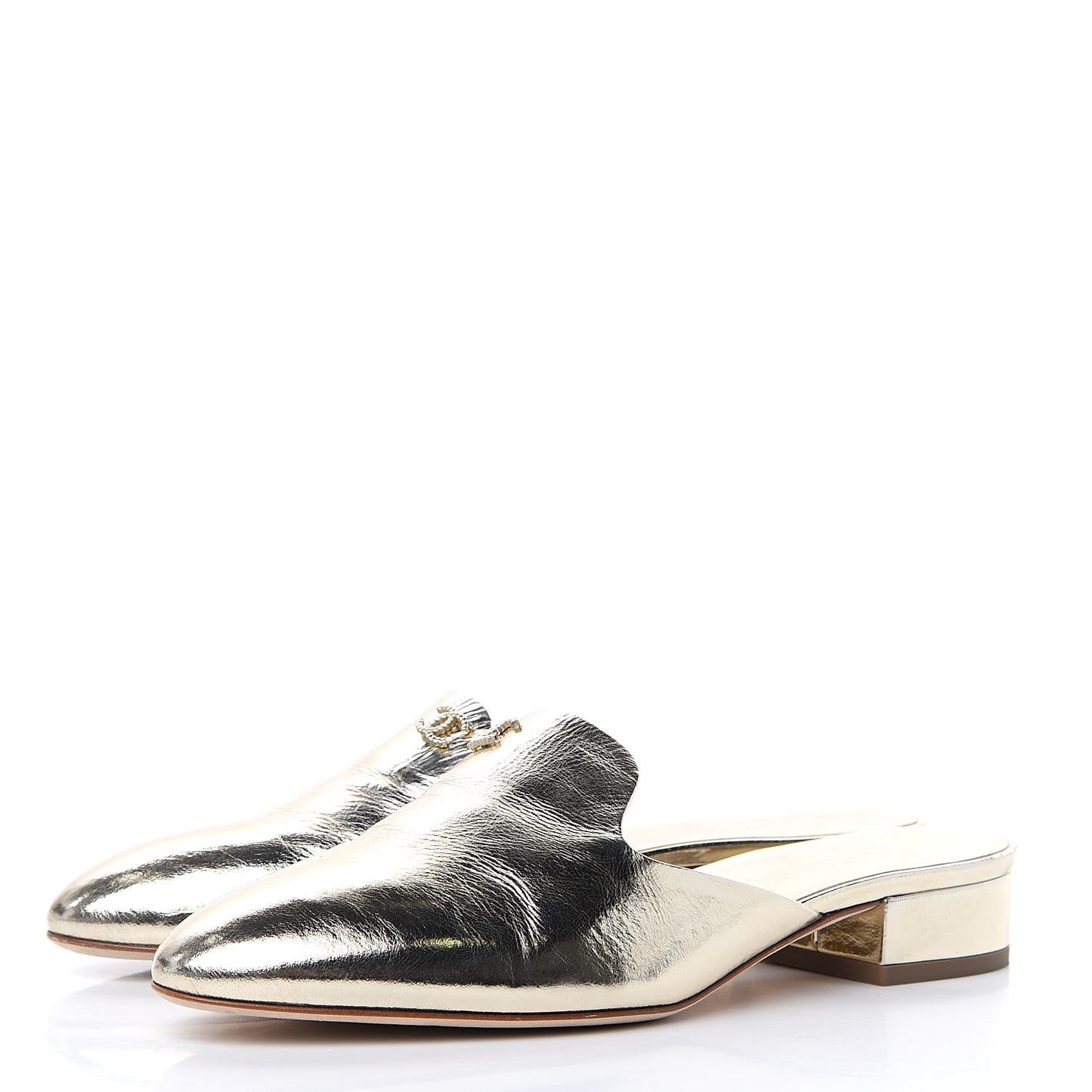 Metallic Sheepskin Mules 37.5 Gold