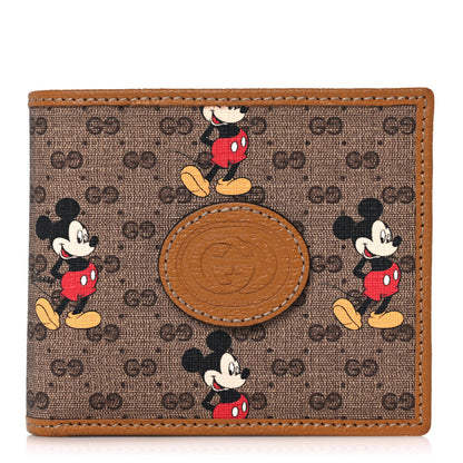 Gucci X DISNEY Mini Vintage GG Supreme Monogram Mickey Mouse Wallet Beige Vintage Sun Oil 1 of 10