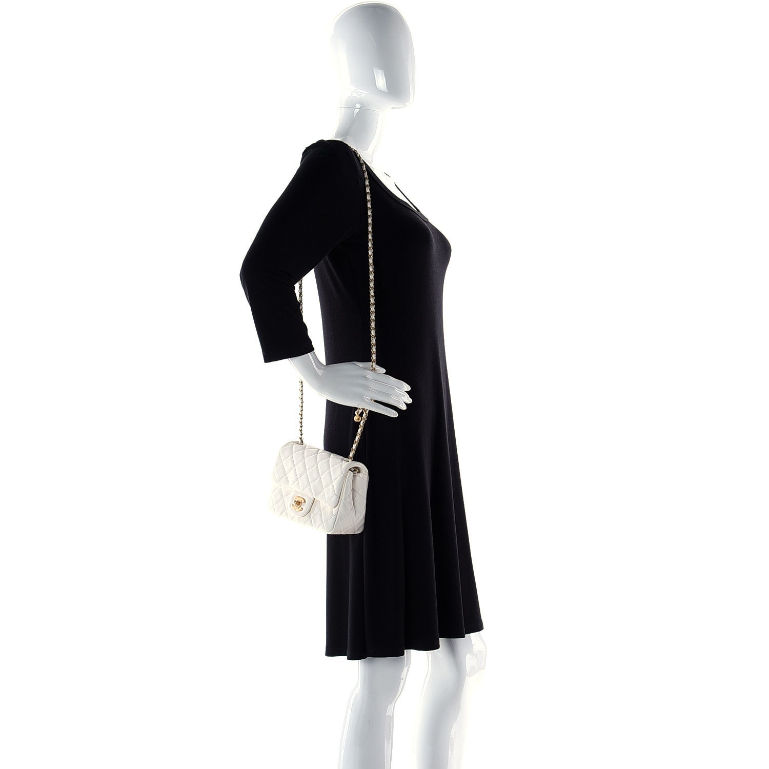 Chanel Lambskin Quilted Mini Pearl Crush Flap White 4 of 10