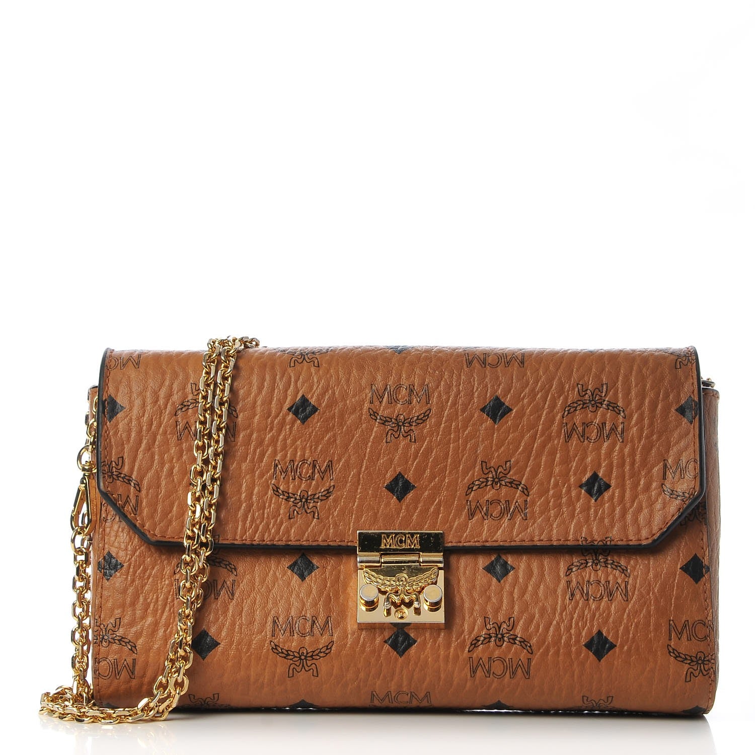 MCM Visetos Small Millie Crossbody Bag Cognac 1 of 14