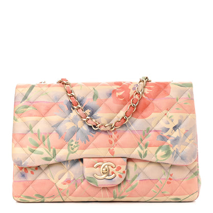 Chanel Lambskin Quilted Floral Jumbo Single Flap Multicolor 1 of 10