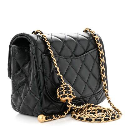 Chanel Lambskin Quilted Mini Pearl Crush Flap Black 3 of 11